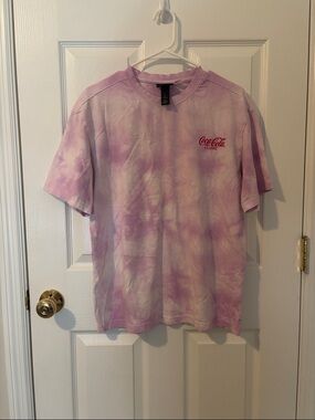 H&M Coca Cola Lavender Tie-Dye Crewneck Tee